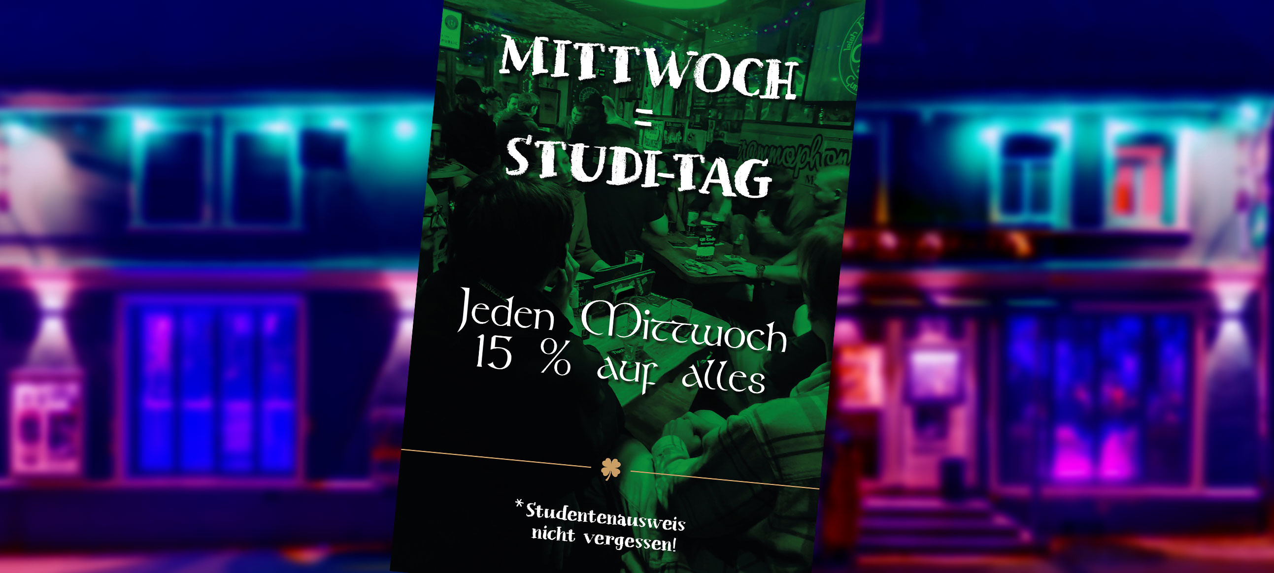 Mittwochs gibts im Grammo 15% für Studenten.